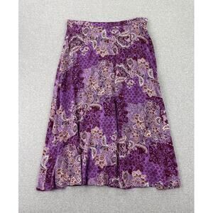 y2k Coldwater Creek Floral Maxi Skirt PL Purple Paisley Fairy Whimsigoth Boho